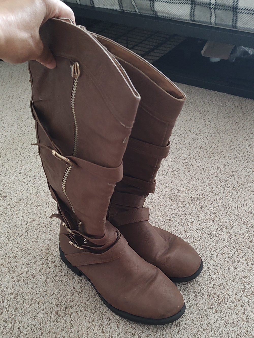 Rue21 Brown Strappy Knee-High Boots